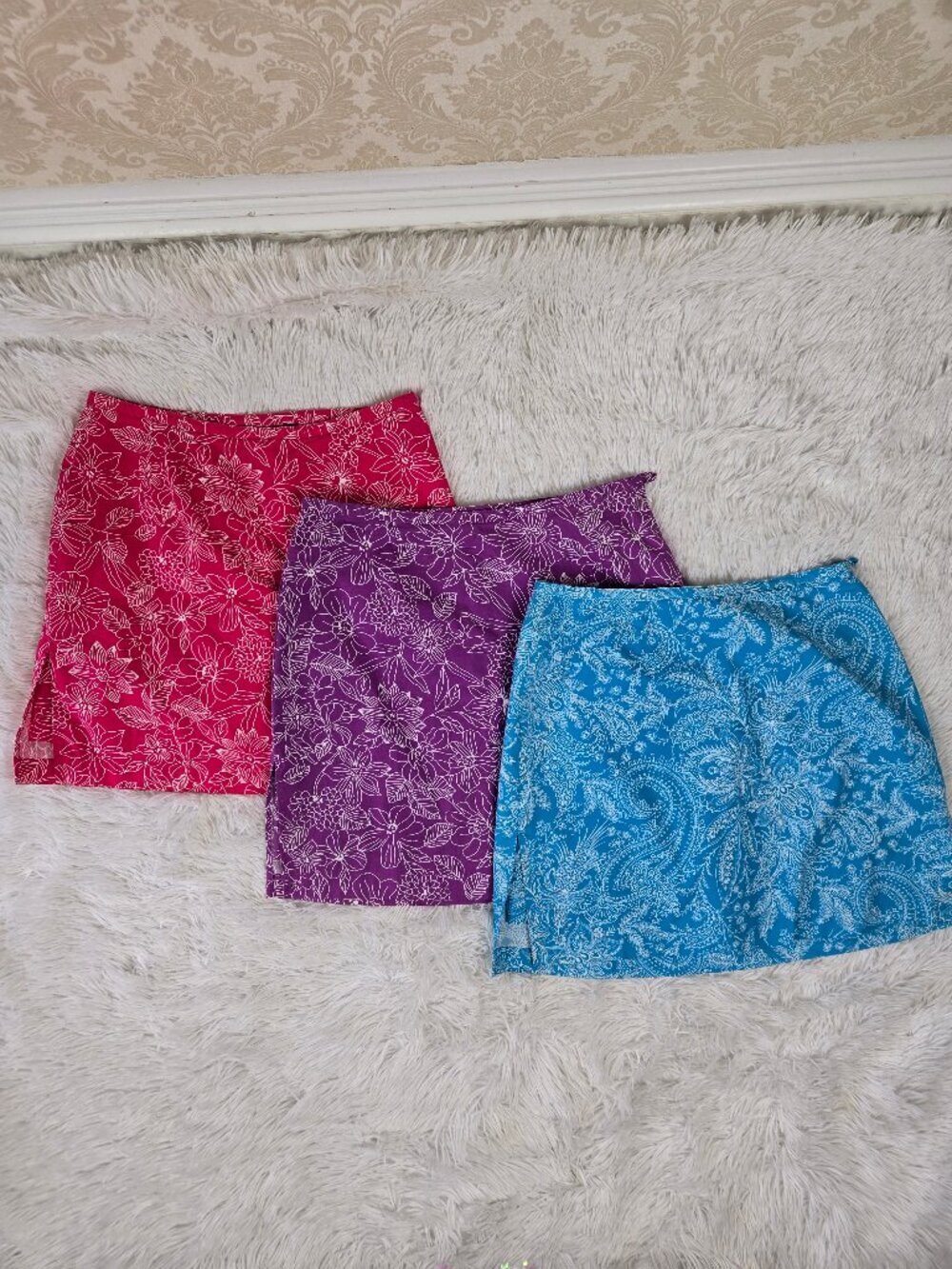 Austin Clothing Co Size 2 Bundle of 3 Skorts Pink Purple Blue w/ Floral Print